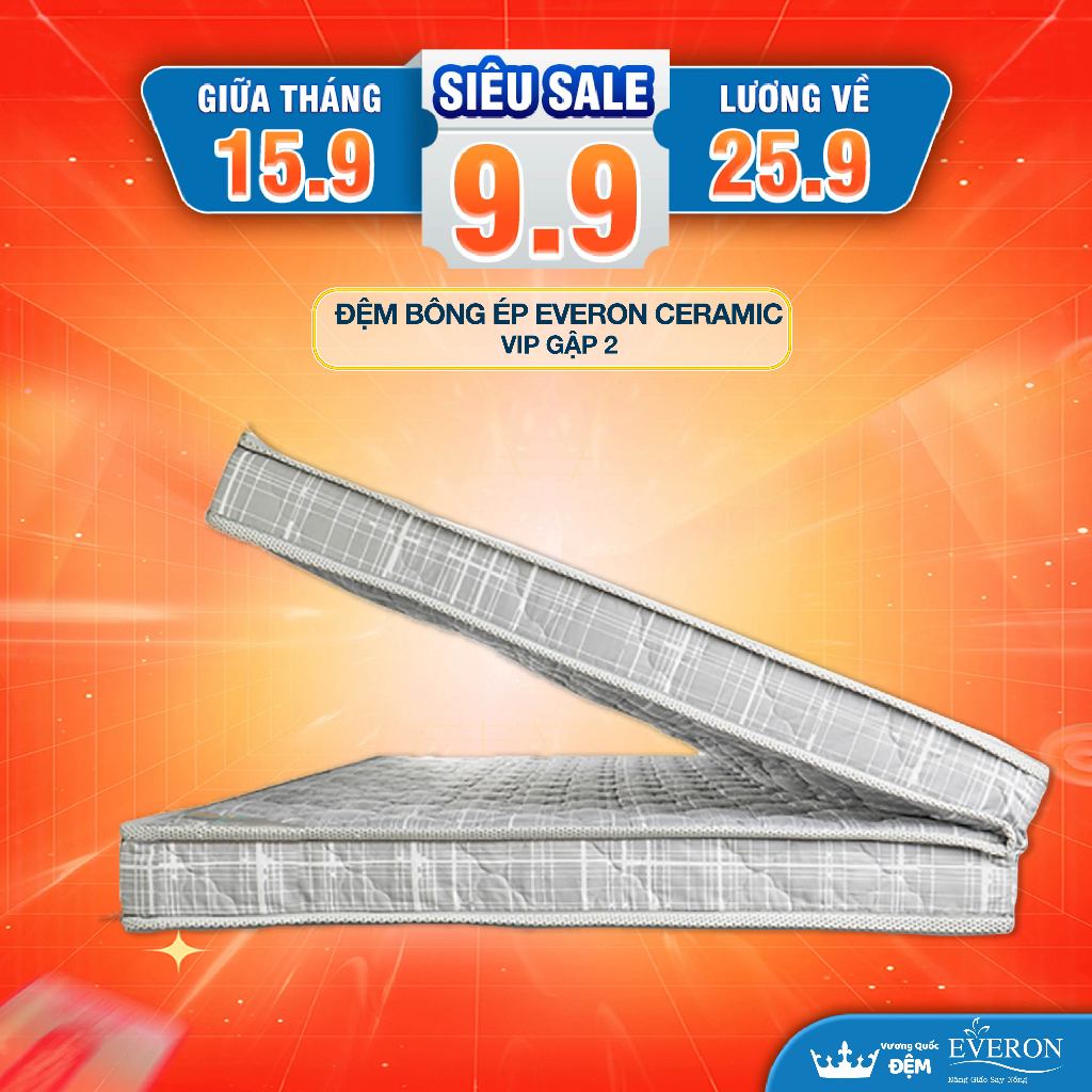 Đệm bông ép Everon Ceramic Vip gập 2