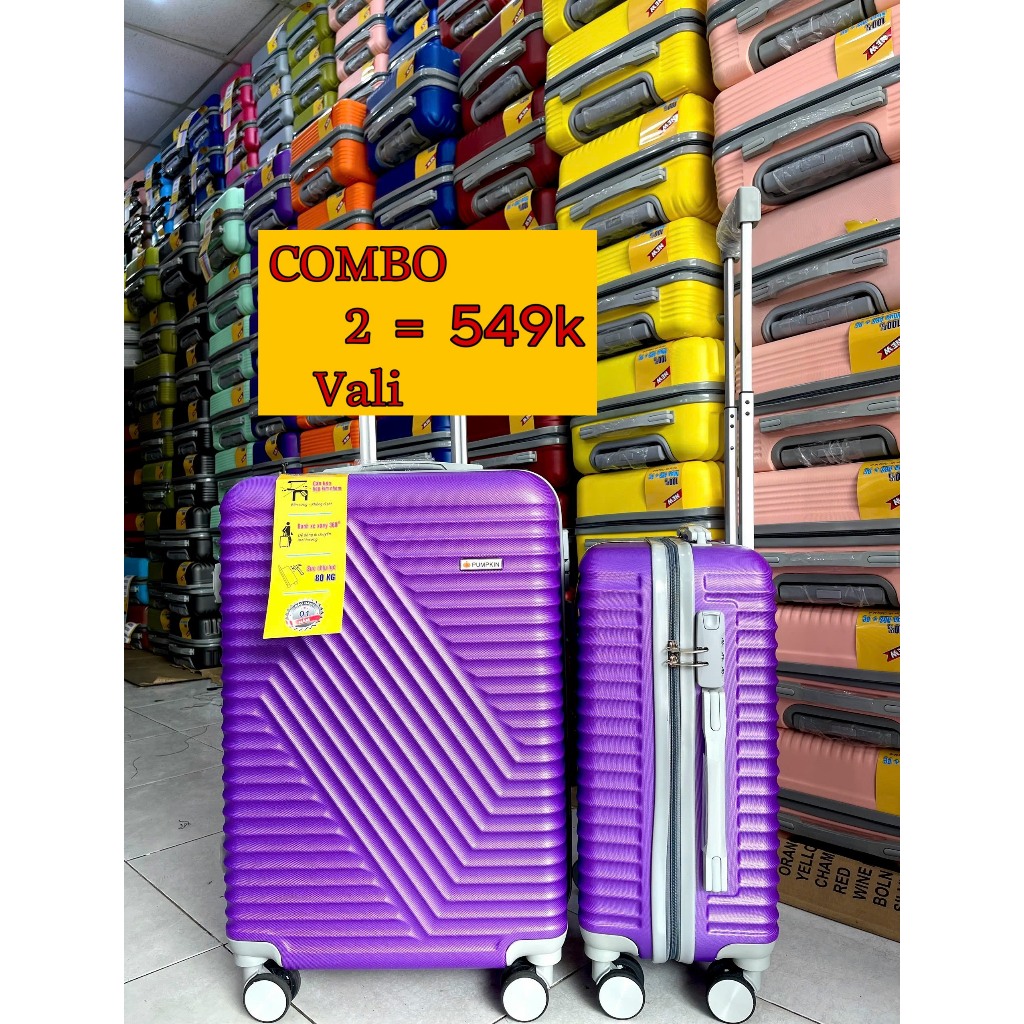Combo 2 vali nhựa ABS màu tím siêu lung linh
