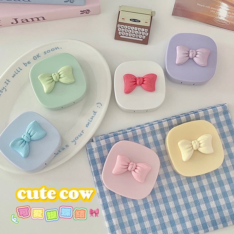 Khay LUNA EYES vuông trơn gắn nơ kèm dụng cụ đeo