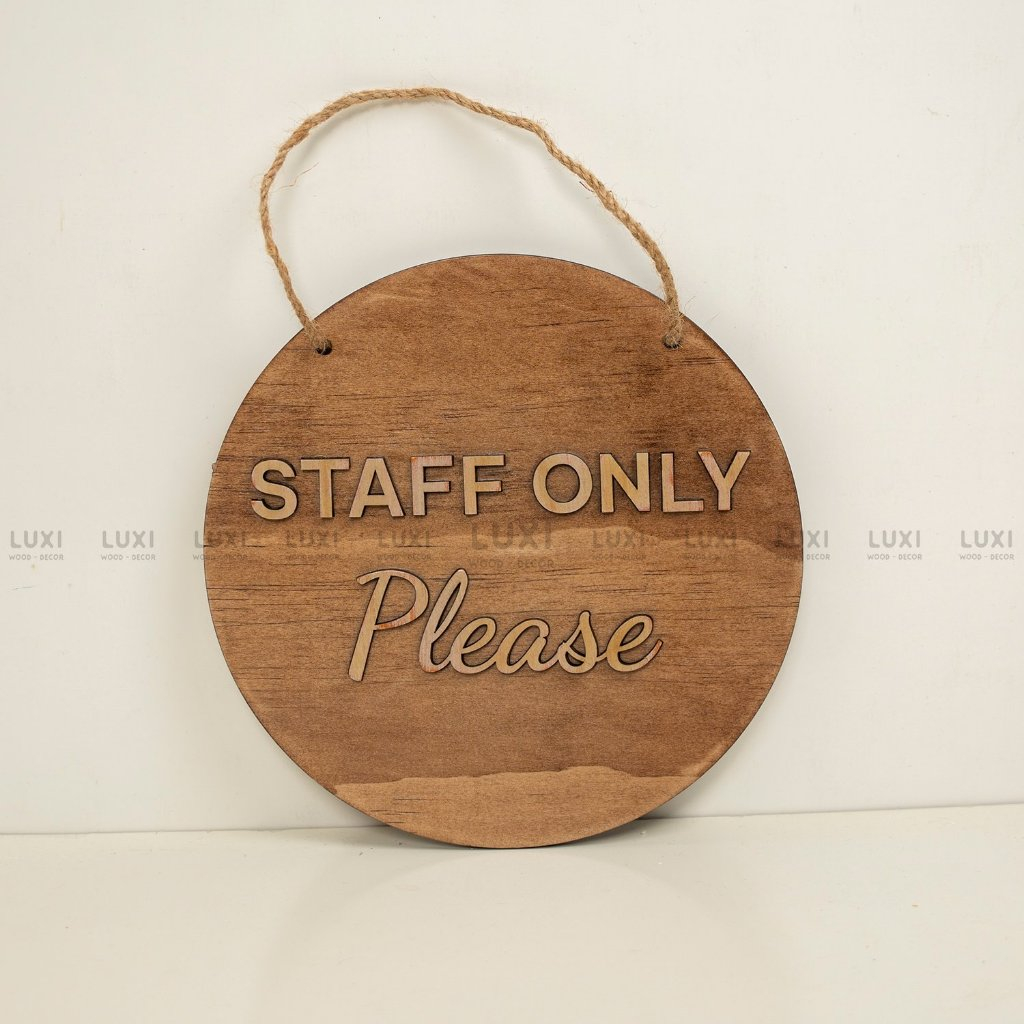 Bảng gỗ Staff Only (chỉ dành cho nhân viên ) - Luxi Decor
