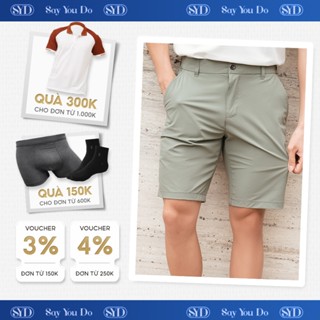 Quần short nam vải kaki gió lưng chun 1/4 basic cao cấp, trẻ trung, lịch lãm, chuẩn form SYD - SG15