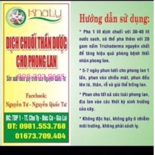 1 lít DỊCH CHUỐI thần dược cho phong lan