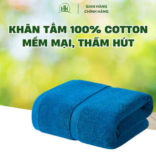 Khăn Tắm To 50x100cm Cotton Cao Cấp Thấm Hút, Mềm Mịn Cho Gia Đình, Khách Sạn Huy Hòa Towel