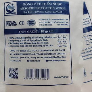Bông y tế gói 10g An Lành
