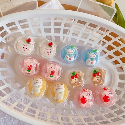 Khay đơn pha lê LUNA EYES hình thú cầm trái cây trong suốt kèm dụng cụ đeo