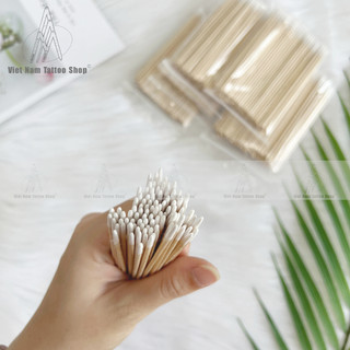 Tăm bông gỗ viền nét 10cm (100 cái/bịch)