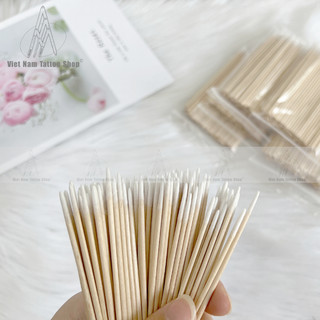 Tăm bông gỗ viền nét 10cm (100 cái/bịch)
