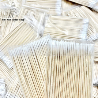 Tăm bông gỗ viền nét 10cm (100 cái/bịch)