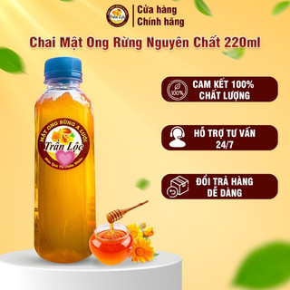 Chai Mật Ong Rừng A Lưới Trần Lộc 220ML Mật Ong Nguyên Chất Rừng Già A Lưới - 100% Mật Ong Rừng Nguyên Chất