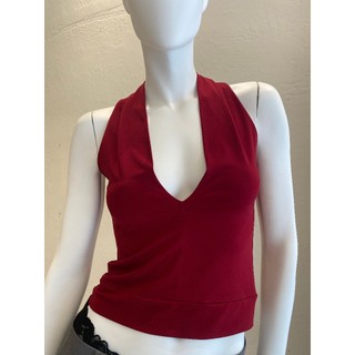  MAMAVIRUS Áo Cổ Tim Không Tay ౨ৎ TRUE RED VNUK TOP 