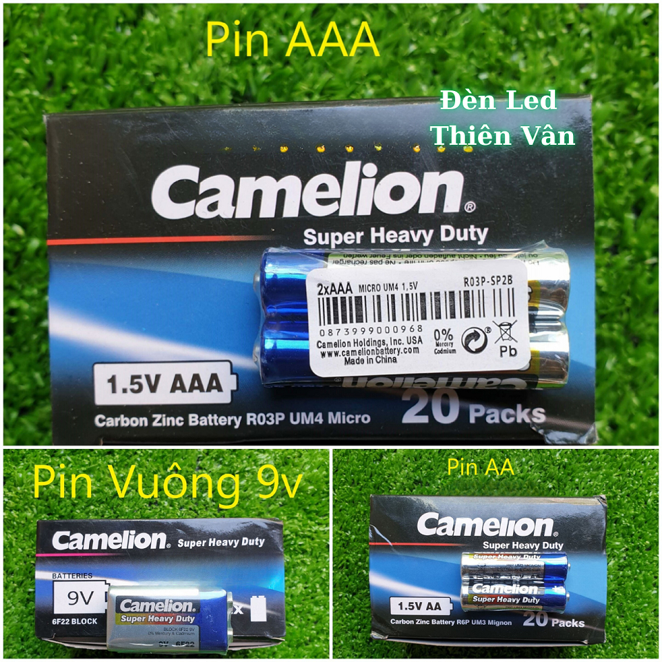 [CAMELION - Hộp] Pin AA, AAA, Vuông 9V Thông Dụng