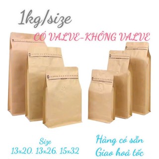 [1kg/size] túi zip GIẤY kraft - 8 cạnh đựng trà cafe