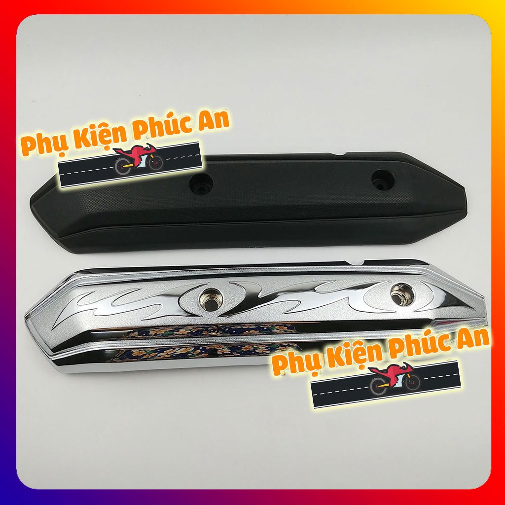 Ốp che ống pô xe Airblade AB đầu bò to - pát bô cách nhiệt ống xả năm 2011 2012 air blade đen nhám x