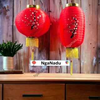 Đèn lồng Vải Hoa đào miệng vàng trang trí lễ hội,TẾT TRUNG THU nhà hàng, công viên, nhà chùa, trường học (Có Tua rua)