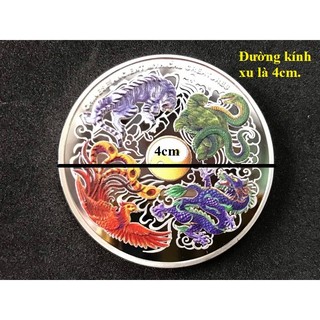 ĐỒNG XU TỨ LINH LONG LÂN QUY PHỤNG