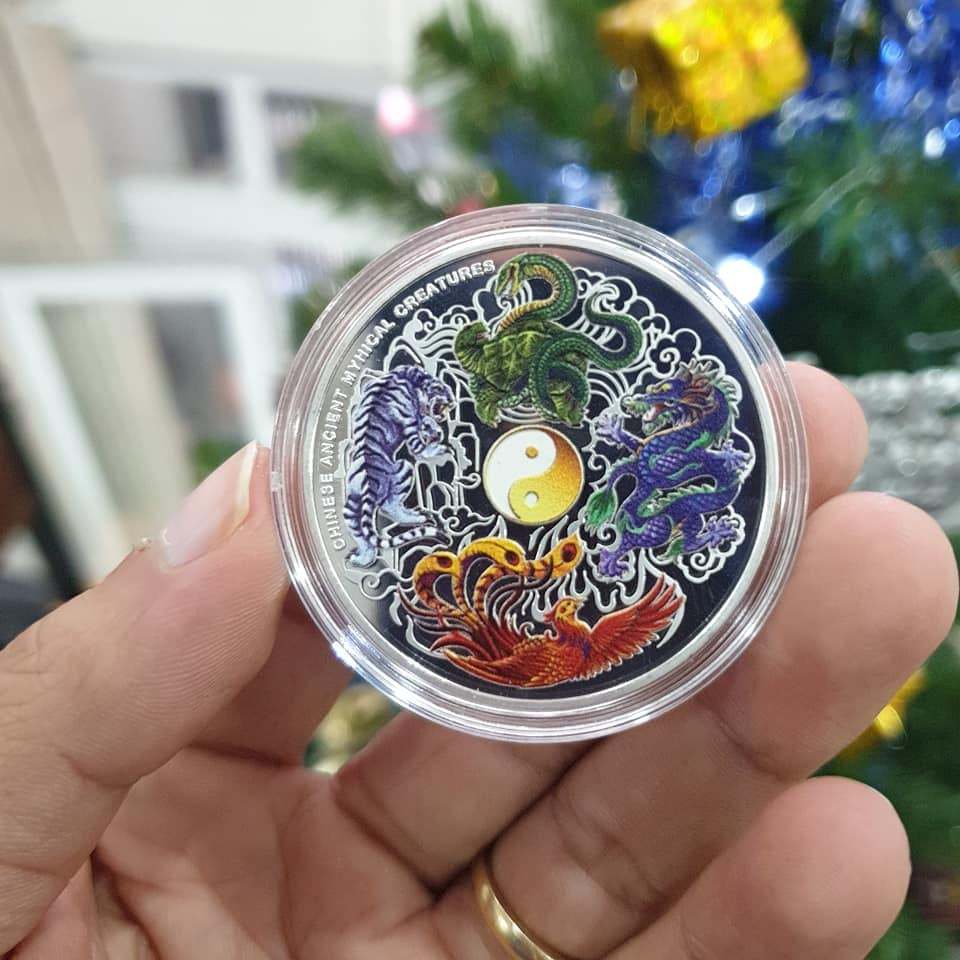 ĐỒNG XU TỨ LINH LONG LÂN QUY PHỤNG
