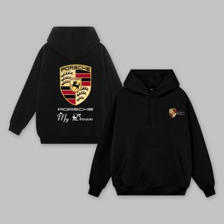  Áo Hoodie unisex PORS CHE form rộng crop chất liệu 100% cotton nỉ bông cao cấp 