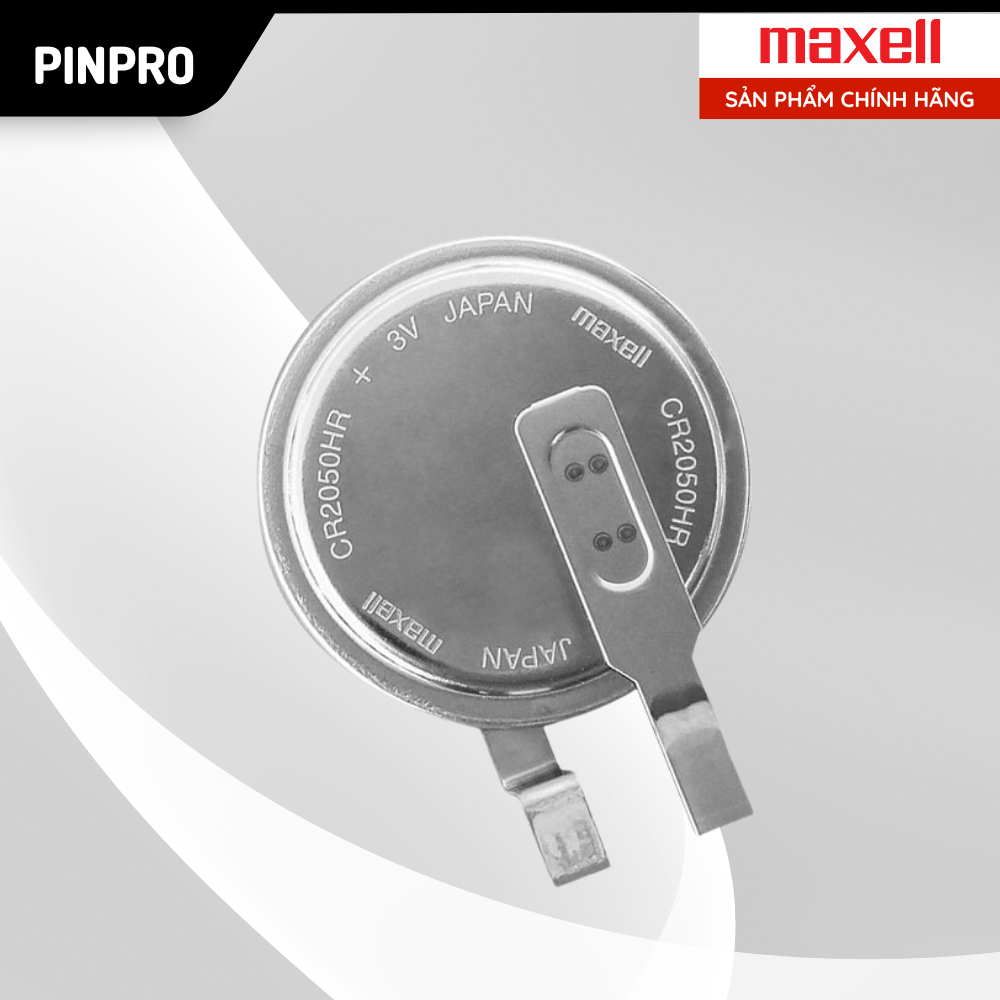 Pin Maxell CR2050HR 3V hàn chân, pin cảm biến áp suất lốp