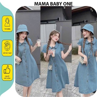 ĐẦM VÁY JEANS CÔNG SỞ MÙA HÈ V374-ĐẦM BÒ QUẢNG CHÂU MỀM MÁT THIẾT KẾ DÁNG SUÔNG CỔ SEN TẶNG KÈM MŨ SANG CHẢNH FRESIZE