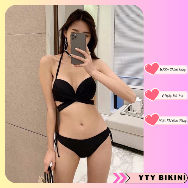 Bikini . Đồ bơi áo tắm 2mảnh mút gọng siêu nâng  quần luồn dây( sẵn hình thật +video )