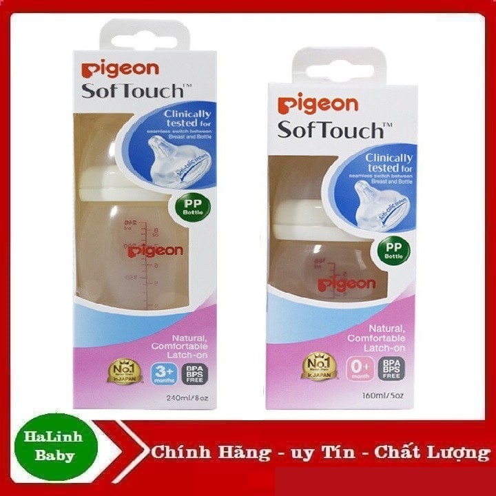 Bình sữa Pigeon PP Plus Cổ Rộng (160ml-240ml)