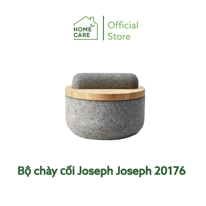 Bộ chày cối Joseph Joseph 20176 Dash Pestle & Mortar with Bamboo Lid - Granite (kèm nắp tre)