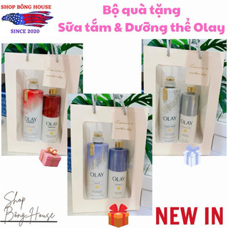   HÀNG MỸ  BỘ QUÀ TẶNG SỮA TẮM VÀ DƯỠNG THỂ OLAY BODY WASH VÀ BODY LOTION 