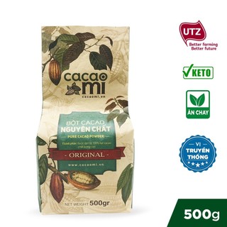  Bột cacao 100% nguyên chất không đường CACAOMI Original chuẩn xuất khẩu 500g 