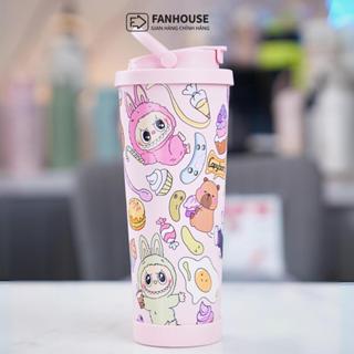 Ly giữ nhiệt Pastel v2 850ml inox 304 ống hút trà sữa trân châu Fan House cốc giữ nhiệt thể thao