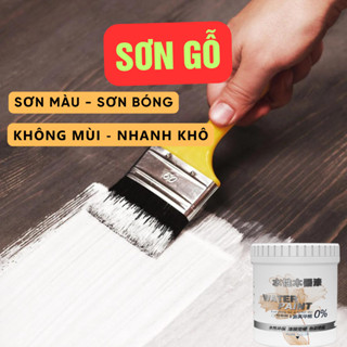  Sơn gỗ Trắng - Trong suốt Gốc nước Bảo vệ bề mặt gỗ kháng nước không mùi an toàn thẩm mỹ 