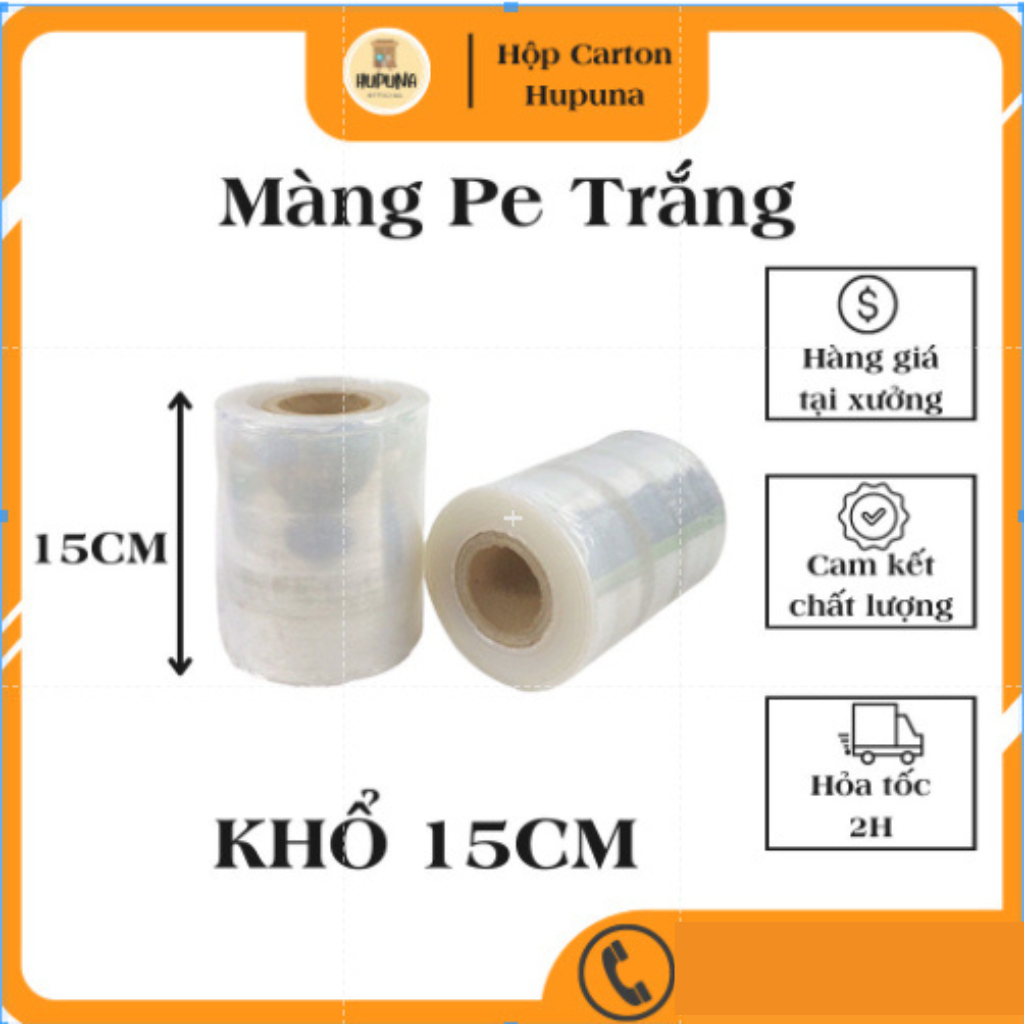 Màng PE Trắng Siêu Dai Khổ 15cm, Chống Va Đập , Sây Sước.