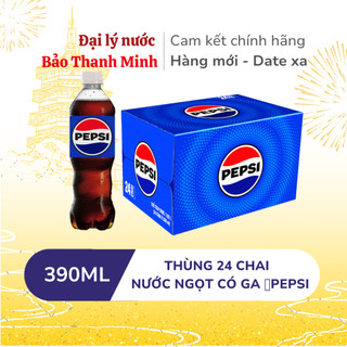   HỎA TỐC  Nước ngọt có ga PEPSI 390ml  Thùng 24 chai   Date xa  