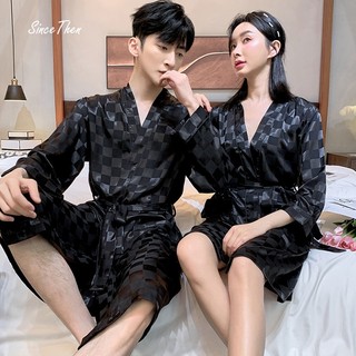 Áo choàng ngủ đôi Scutum màu đen mặc nhà, áo choàng tắm nam (Hàng có sẵn) - Since Then