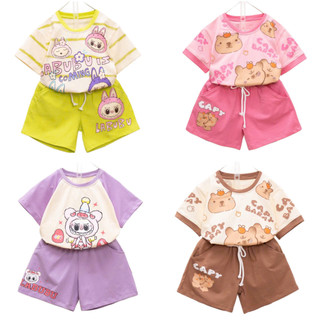  Đồ bộ cho bé gái bộ hè bé gái thun cotton size từ 11kg đến 33kg - Mebena 