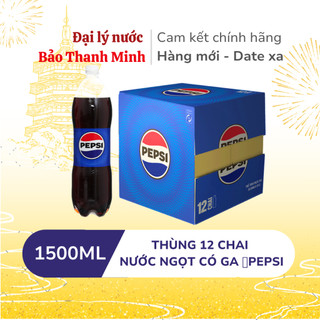   HỎA TỐC  Nước ngọt có ga PEPSI 1,5L  Thùng 12 chai Lốc 6 chai   Date xa  
