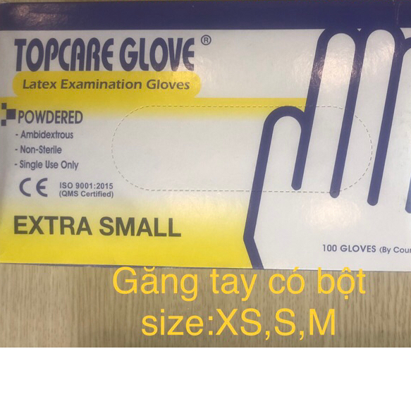 Găng Tay Y Tế Có Bột Size XS,S,M