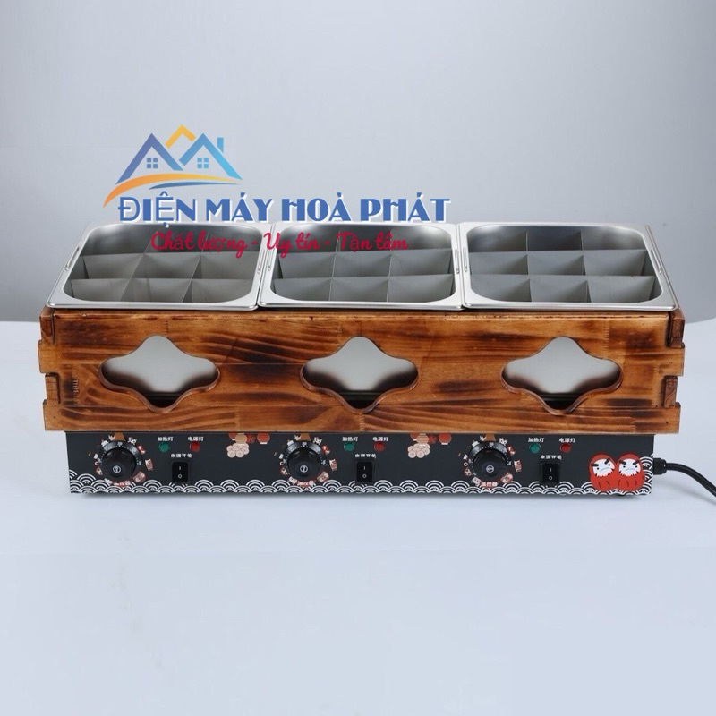 Nồi nấu lẩu xiên que, Bếp oden lẩu ly 3 loại 27 ngăn [BH 12 Tháng]