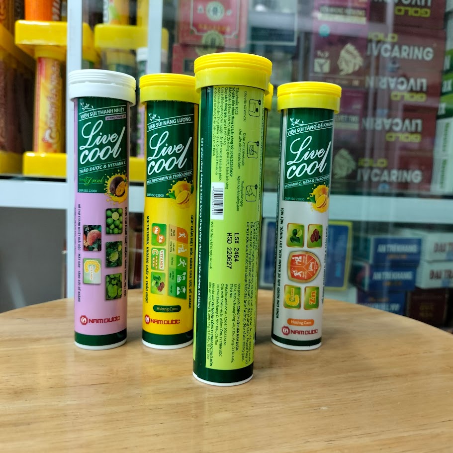 Viên sủi thanh nhiệt Live cool Nam Dược 16 viên x4g hỗ trợ giảm nhiệt miệng nóng trong, giải độc, mát gan