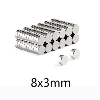 Nam châm viên đất hiếm 8x3mm (HÀNG TỐT)