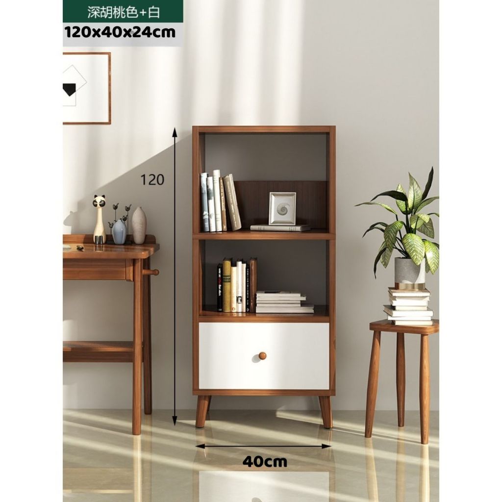 Kệ gỗ để sách decor phong cách Bắc Âu có chân tủ cao, giá sách đa năng nhiều tầng gỗ MDF phủ Melamine cao cấp | BigBuy360 - bigbuy360.vn
