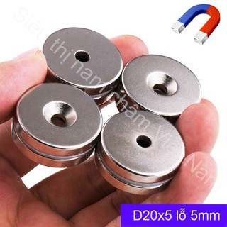 Nam châm Viên 20x5MM lỗ vát ( 1 Viên)