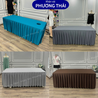  Ga  drap giường Spa ga giường nối mi phun xăm vải thun lạnh khoét lỗ theo yêu cầu 