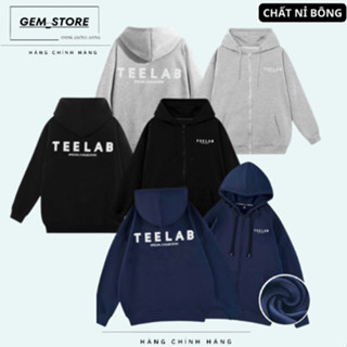 Áo Hoodie Zip TEELAB Chất Nỉ Bông Dày Dặn Cao Cấp Unisex Nam Nữ Chính Hãng GEM_STORE