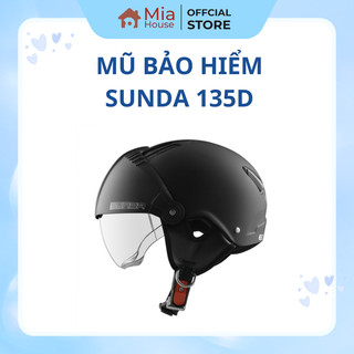 Mũ bảo hiểm nửa đầu sunda 135d có kính âm che mặt, bảo hành 12 tháng chính hãng mi-a house