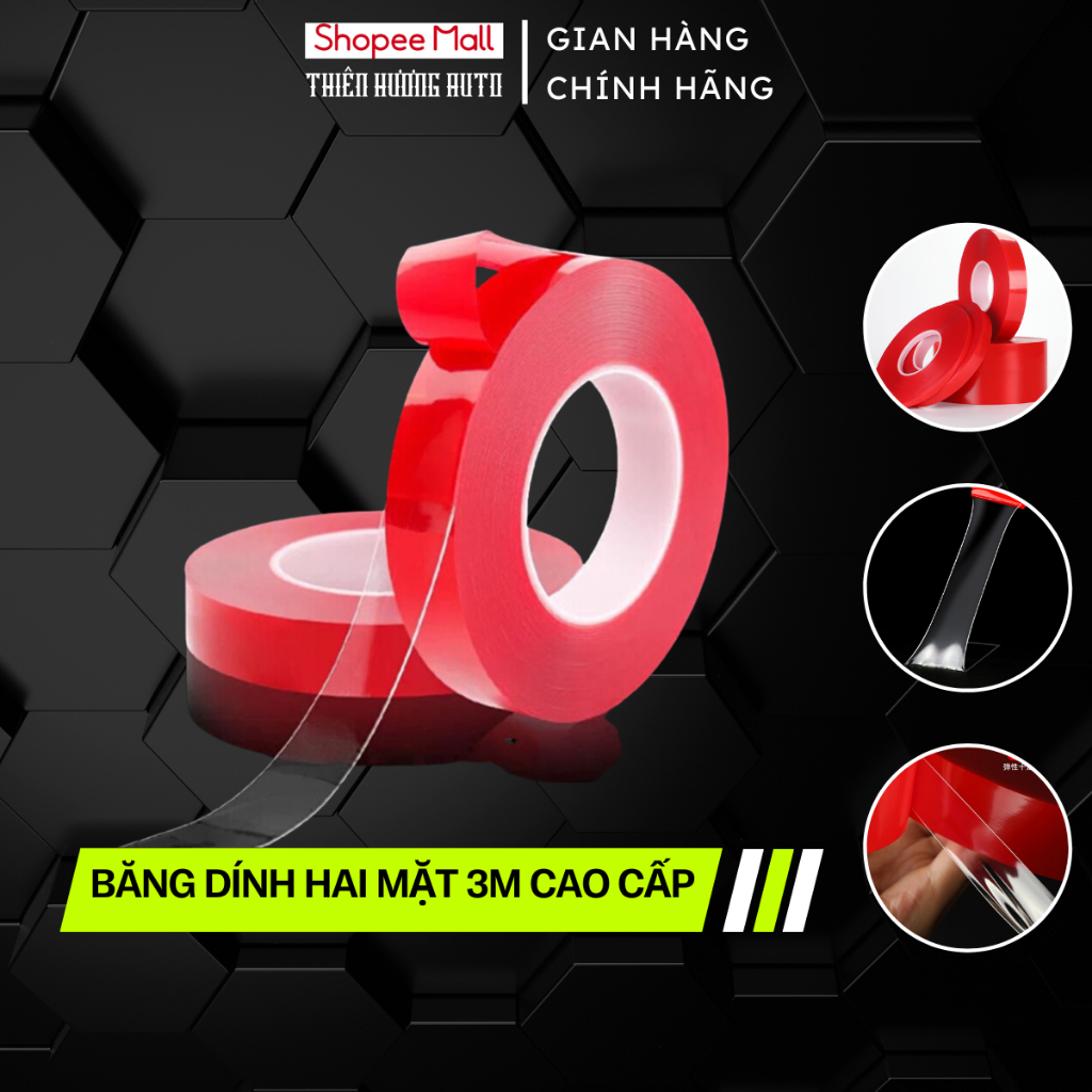 Băng Keo 3M Trong Suốt - Băng Keo 2 Mặt Cường Lực Siêu Dính - Băng Dính 2 mặt cường lực 3M Cao Cấp