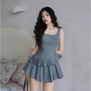 GLORIOUS Đầm váy xòe dáng ngắn tùng váy xếp ly có quần bảo hộ Victoria Mini Dress