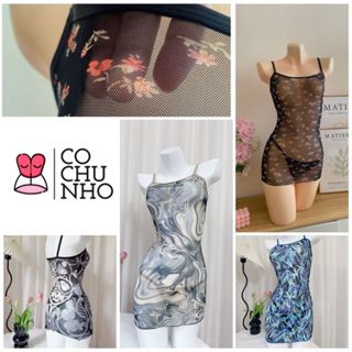 [40-62KG BIGSIZE TẶNG KÈM CHÍP] LL983 - Váy Ngủ Body Sexy - Đầm Ngủ Thun 2 Dây Phối - cochunhoquan11