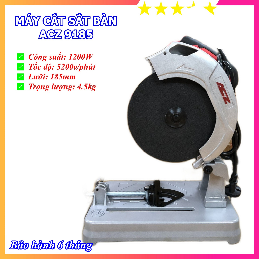 Máy Cắt Sắt Mini ACZ 9185 (1200W) - Cắt Khỏe, Chạy Êm, Gọn Nhẹ - Kèm Sẵn Lưỡi Đá - Bảo Hành 6 Tháng