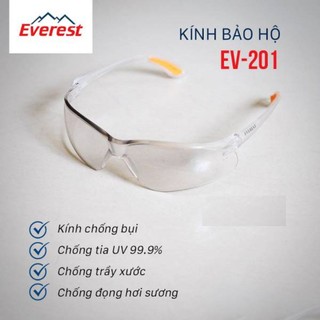 Kính bảo hộ lao động chống bụi và tia uv everest mã 201