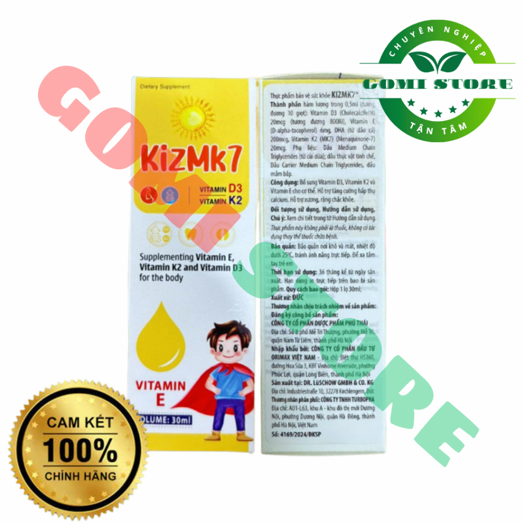 [CHÍNH HÃNG] KIZMK7 30ml siro ăn ngon cho bé, giúp trẻ hết biếng ăn tăng cân
